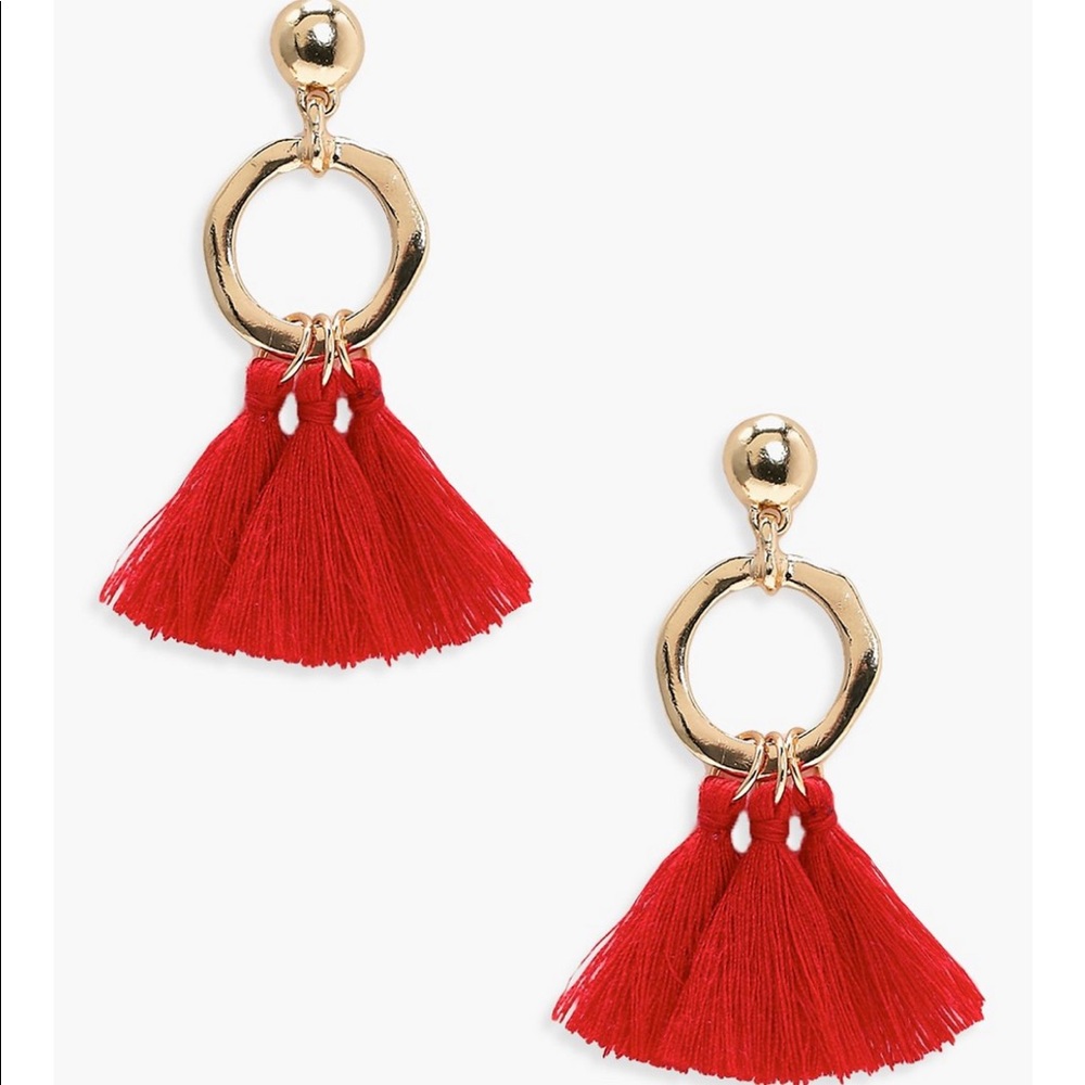 Hoop tassel earrings - Picture 2 of 2